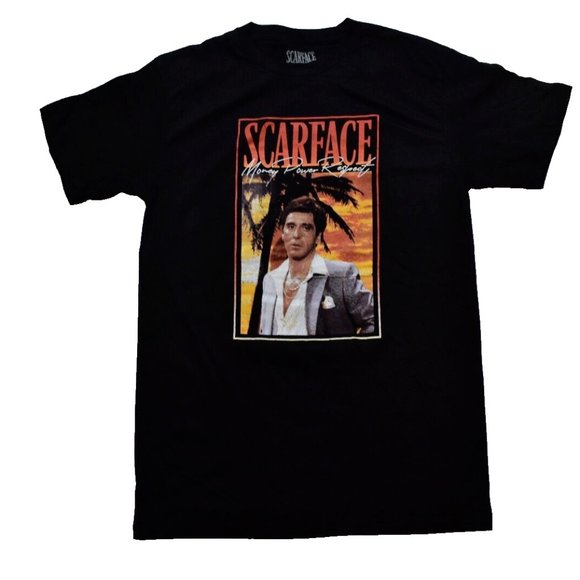 Scarface Mens Money Power Respect Poster Image Black T-Shirt New - Picture 1 of 3